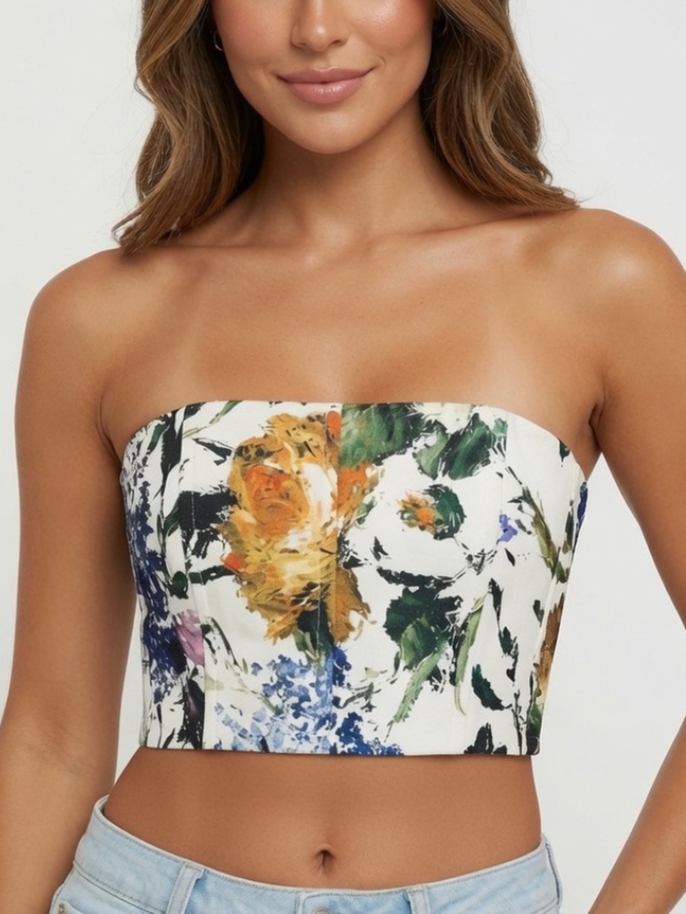 Alice and Olivia Ceresi Smocked Floral Sparkle Top 2 Small $262